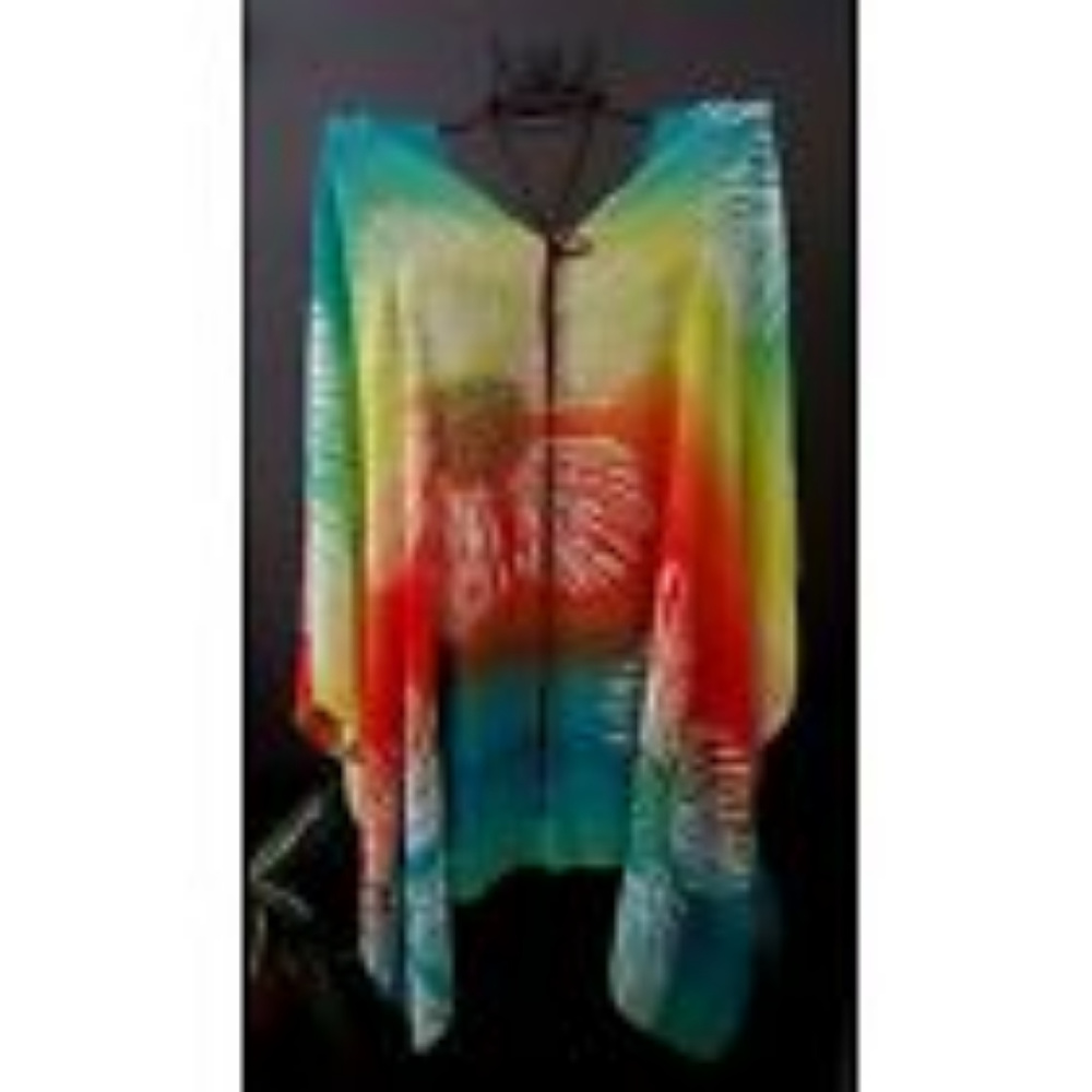Silk blend batwing top